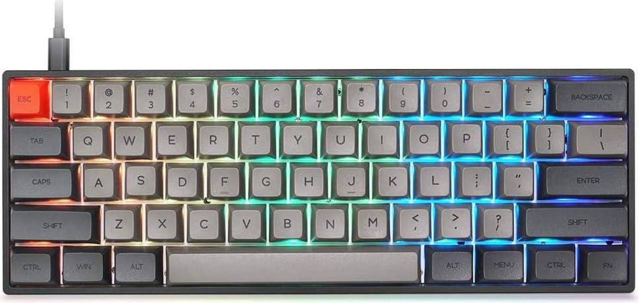 YUNZII SK61 Black Hotswap Mechanical Gaming Keyboard with Optical Switch, RGB, Programmable Customizable Keyboard (Gateron Red Switch, Black 61 Keys)