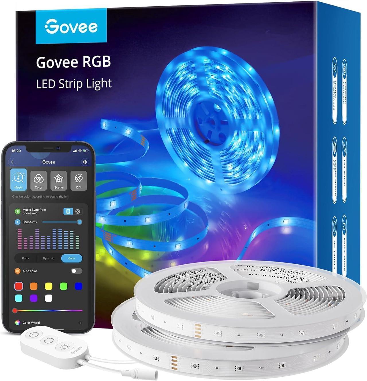 Govee Smart LED Light Strips, 32.8ft WiFi LED Strip Lights Work with Alexa & Google Assistant, App Control LED Lights for Home, Kitchen, TV, Party, 2 Rolls of 16.4ft (Only 2.4G WiFi Supported)