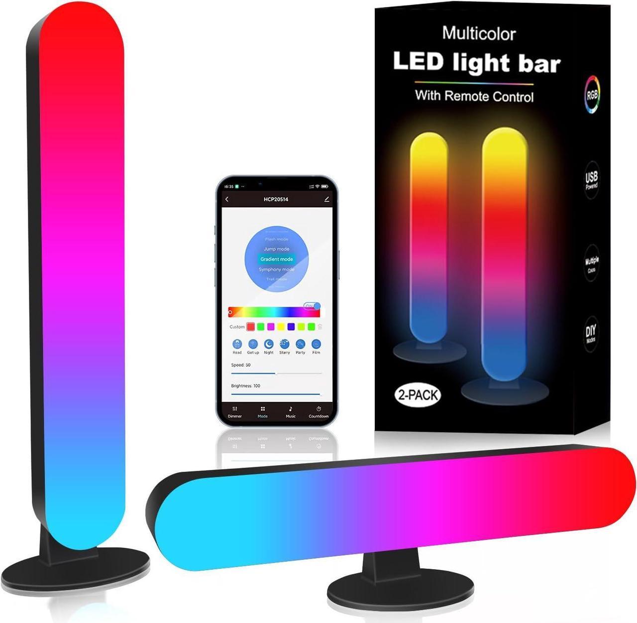 LED Light Bar, 2 Pack Smart Led Light Strips, TV LED Backlight Strip, RGB Light Bars Ambiance with Scene Modes,Music Modes,Gaming Lights for Room, Led Light Bar Indoor fo Decorations