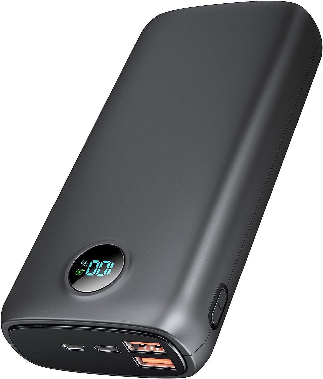 Power-Bank-Portable-Charger - 40000mAh Power Bank QC 4.0 and PD 30W Quick Charging Built-in LED Display 2 USB 1Type-C Output Compatible with Most Electronic Devices on The Market(Light Black)