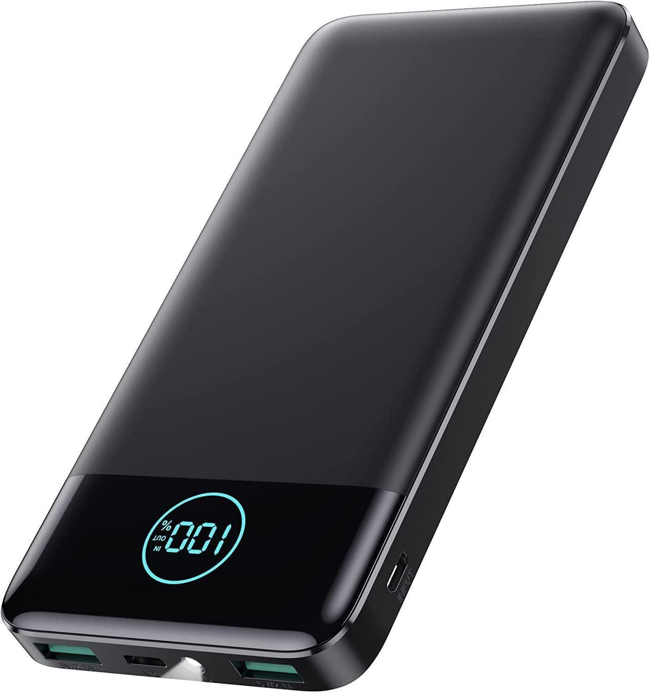 Feob Power Bank 13800mAh,Slimmest&Ultra-Compact USB-C Input Portable Charger,High-Speed Charging LCD Display with Flashlight Battery Pack Compatible with iPhone 14/13/12/Samsung LG Google Pixel