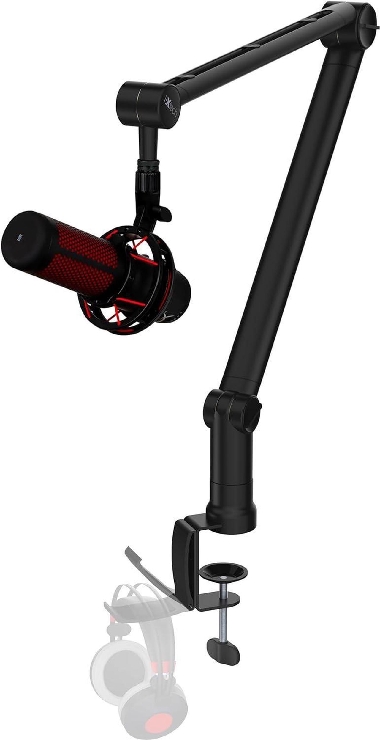 IXTECH Microphone Boom Arm with Desk Mount, 360° Rotatable, Adjustable and Foldable Scissor Mounting for Podcast, Video Gaming, Radio and Studio Audio, Sturdy and Universal - Elegance Model