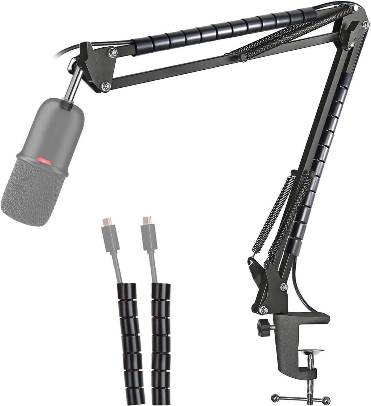 HyperX SoloCast Boom Arm Microphone Stand YOUSHARES Adjustable Mic Arm Mic Stand with Cable Sleeve Compatible with HyperX SoloCast S Microphone