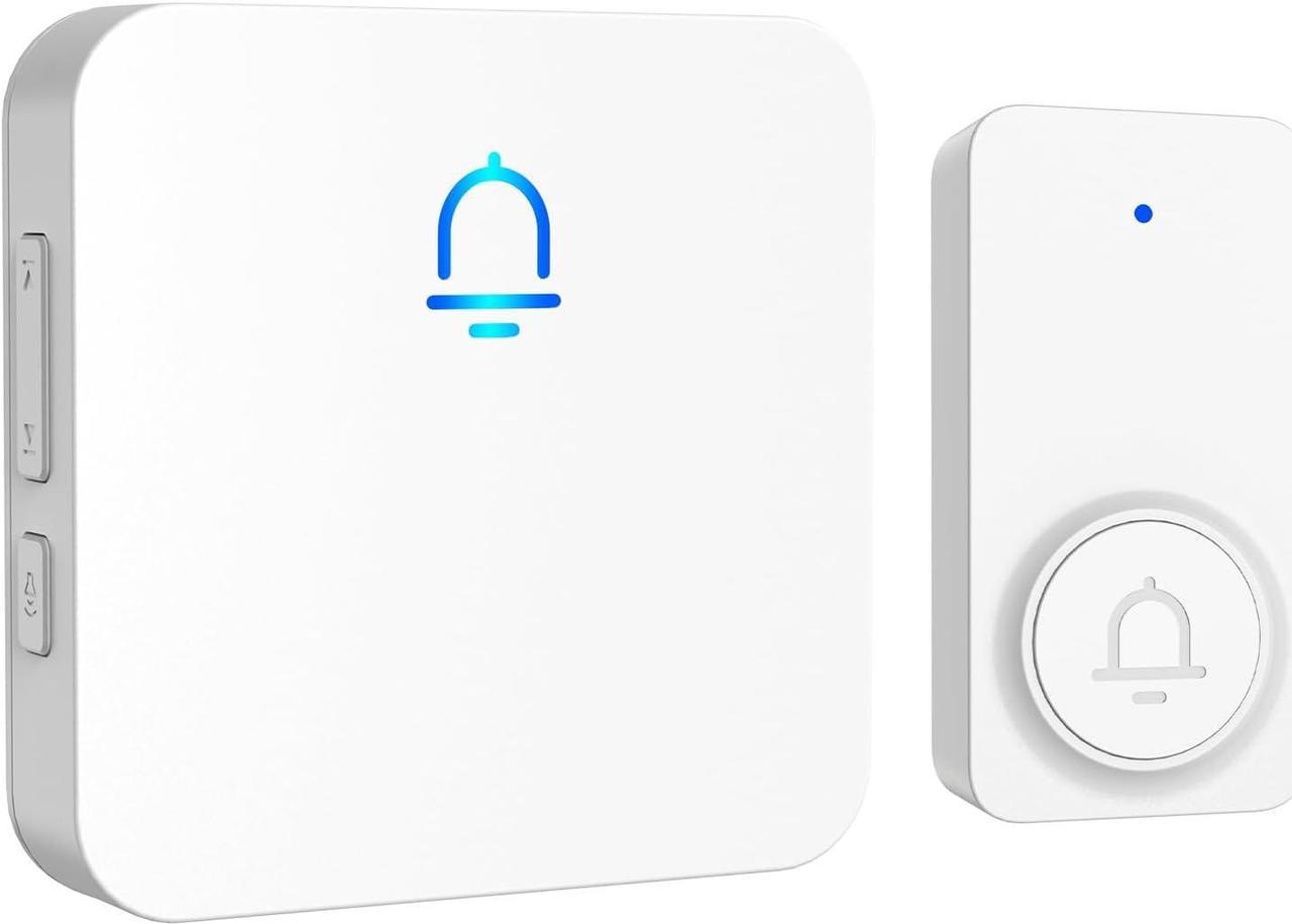 SECRUI Doorbell, Easy Installation Wireless Door Bell Kit with 1000FT Ultra-Long Range, 32 Chimes, 5 Volume Levels for Home, Classroom, Office-White