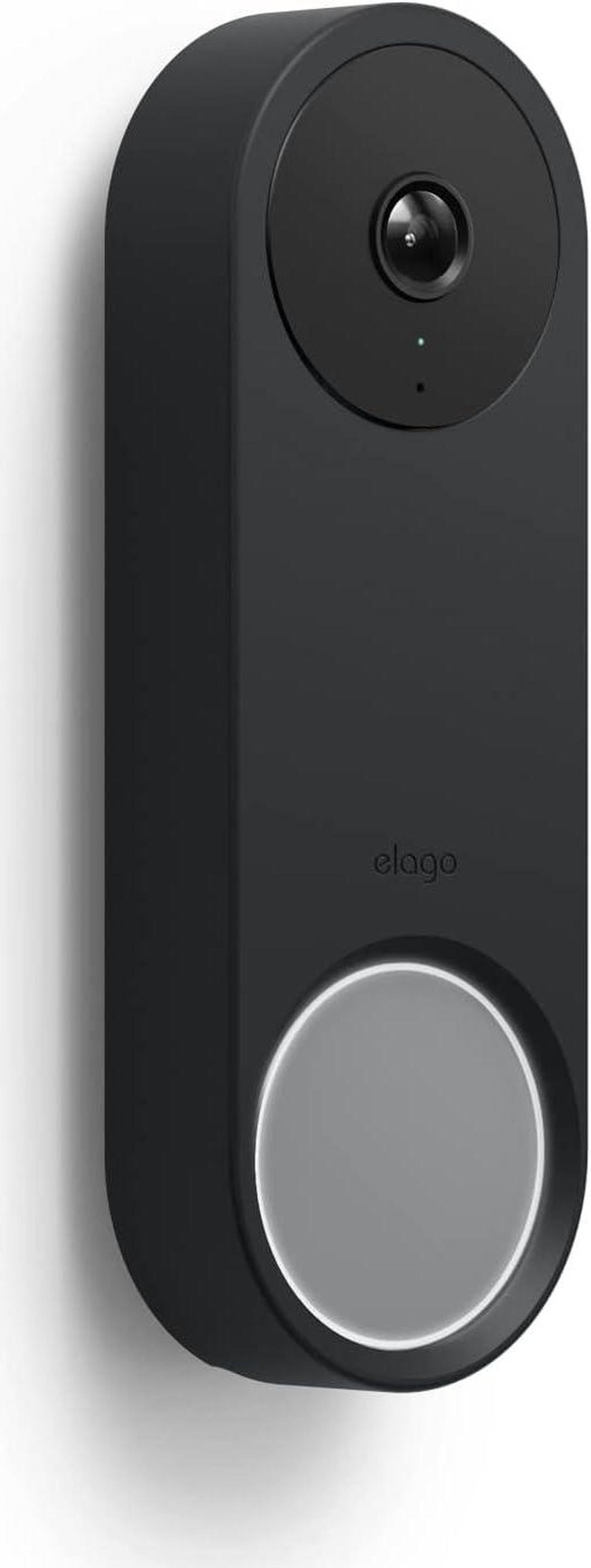 elago Silicone Case Compatible with Google Nest Hello Video Doorbell (Wired, 2nd Gen) - Weather and UV Resistant, Perfect Color Match, Clean Finish (Black)