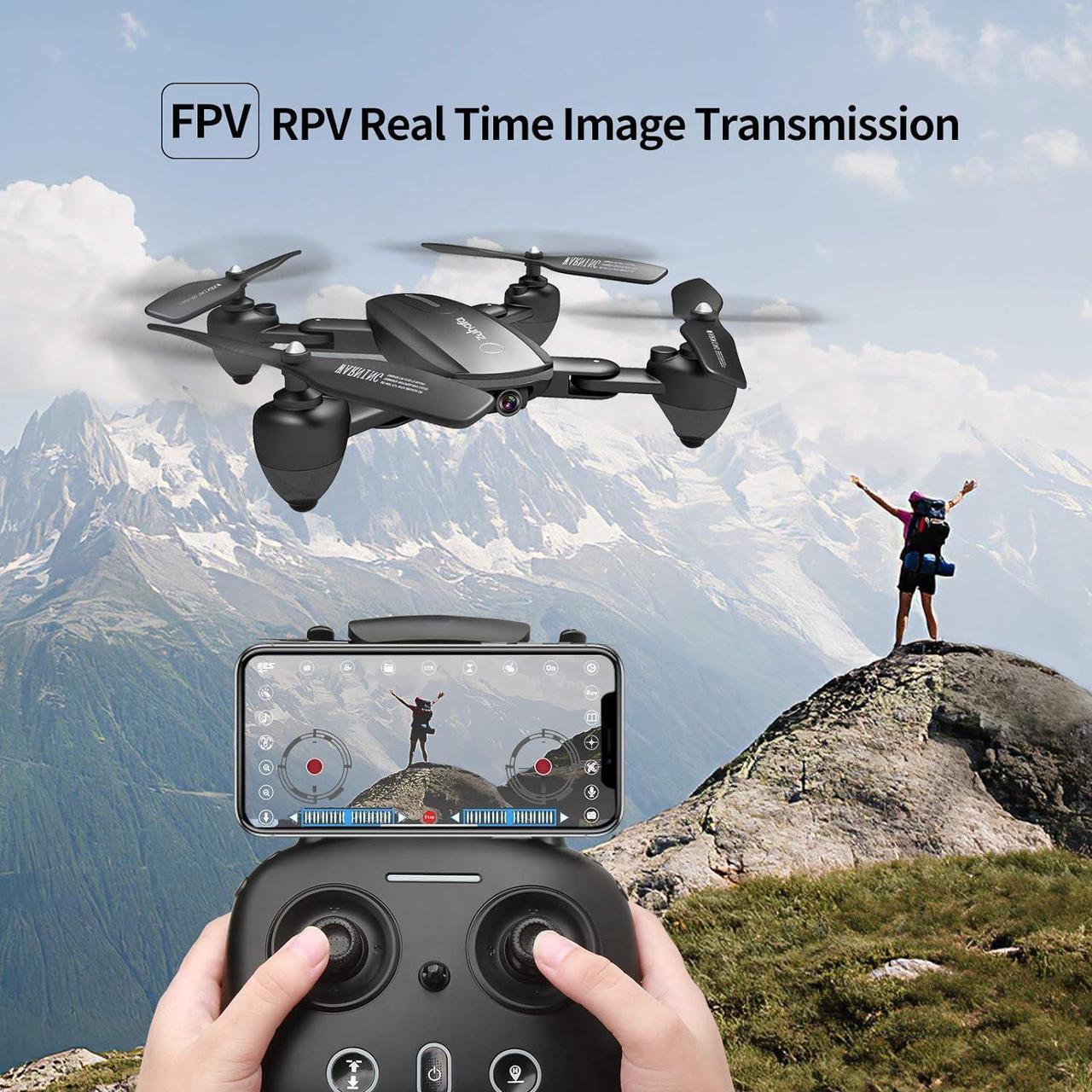 Foldable GPS Drone with 4K Camera for Adults,Zuhafa T5,RC Quadcopter with GPS Return Home,5Ghz WiFi Transmission Live Video,30 Minutes Flight Time, Long Control Range, Includes 2 Batteries