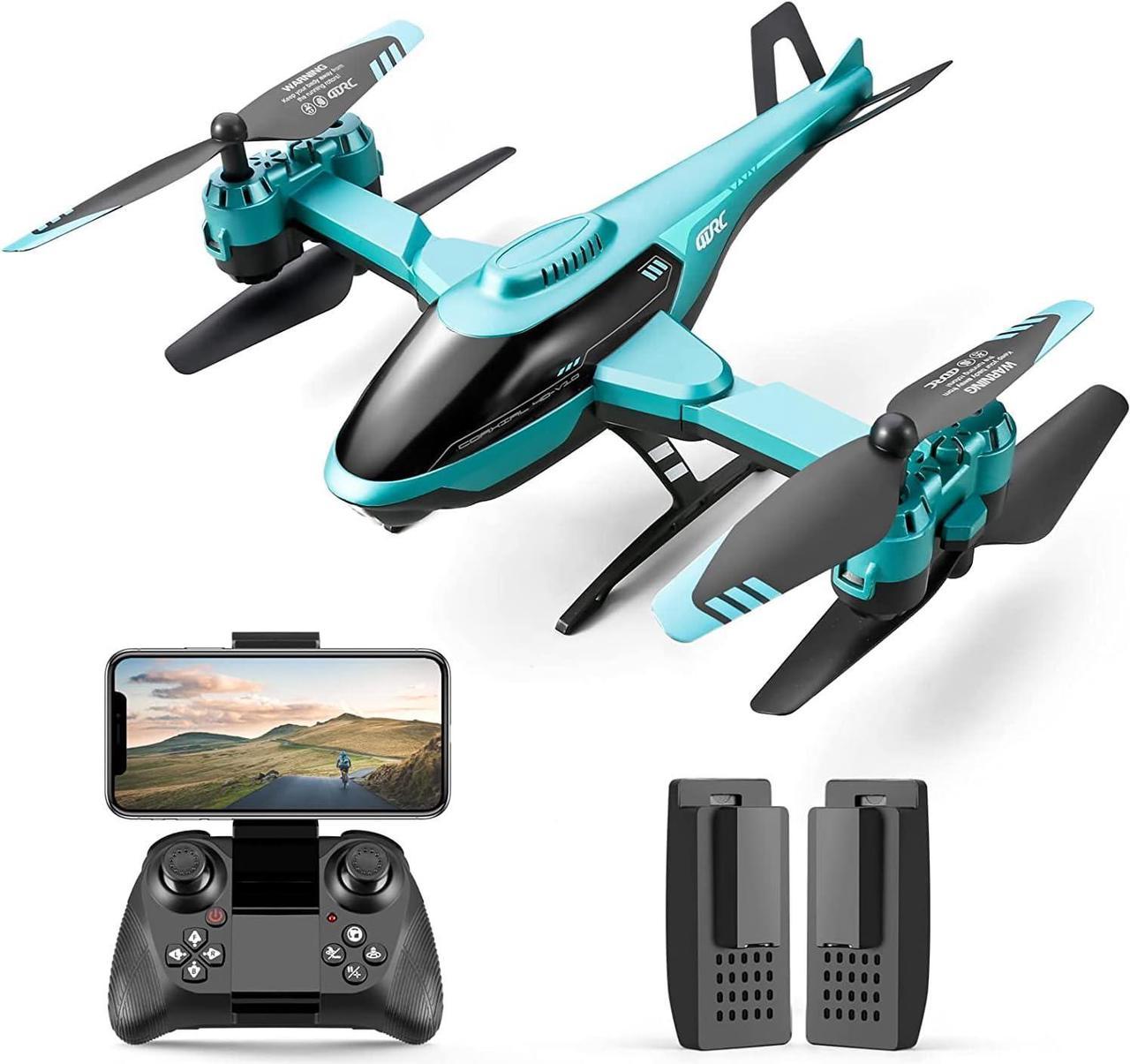 4DRC V10 Drone with 1080P HD Camera for Kids Adults,Foldable RC Helicopte WIFI FPV Live Video Mini Quadcopter for Beginners,3D Flips, Gestures Selfie, Altitude Hold, One Key Start, 2 Batteries