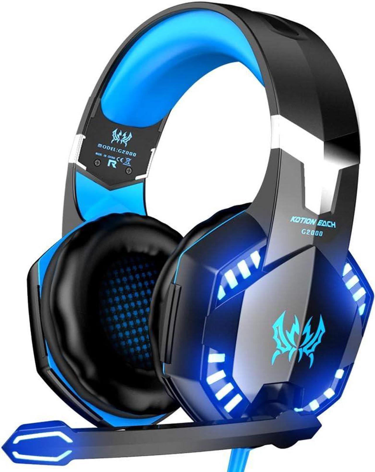 VersionTECH. Gaming Headset for PS4 / PS5 Xbox One PC, G2000 Gaming Headphones with Mic, LED Lights, Noise Reduction, Stereo Bass Surround for Laptop, Mac, Tablet, Mobile Games