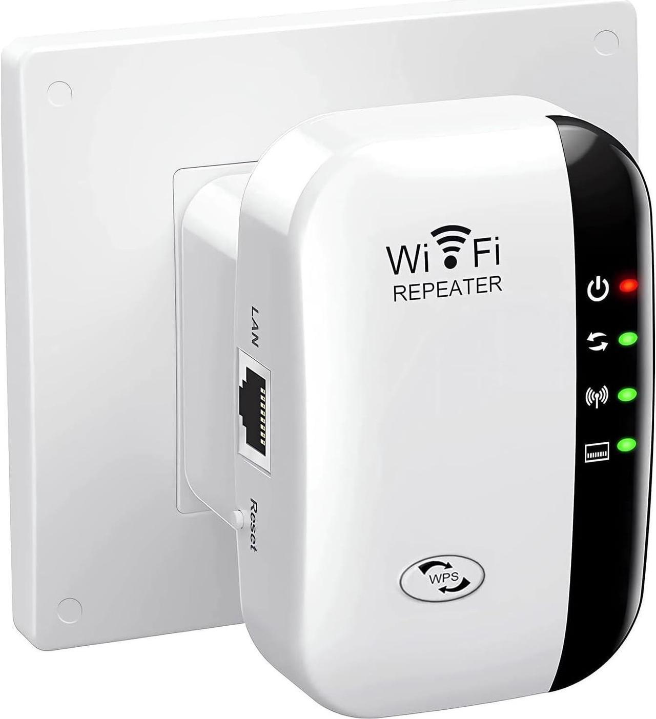 WiFi Extender Signal Booster Up to 3500sq.ft and 35 Devices, Wireless Internet Repeater, WiFi Range Extender, Long Range Amplifier with Ethernet Port, Access Point, 1-Key Setup