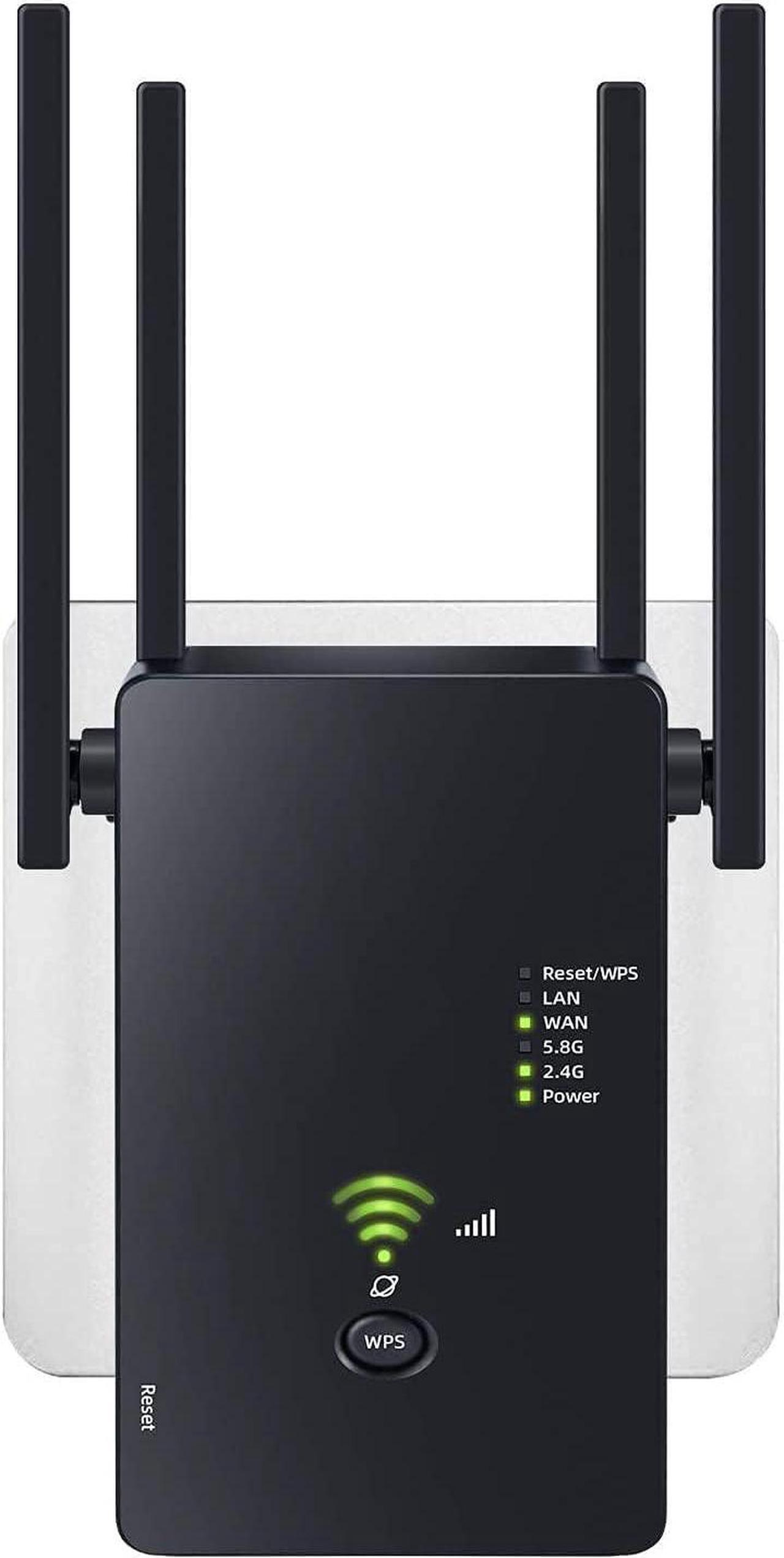 WiFi Extender Booster, 1200Mbps WiFi Booster, 4 Antennas WiFi Extender 5GHz & 2.4GHz Dual Band WiFi Repeater for Home, Ethernet Port Works with Any Wi-Fi Router, Easy Setup