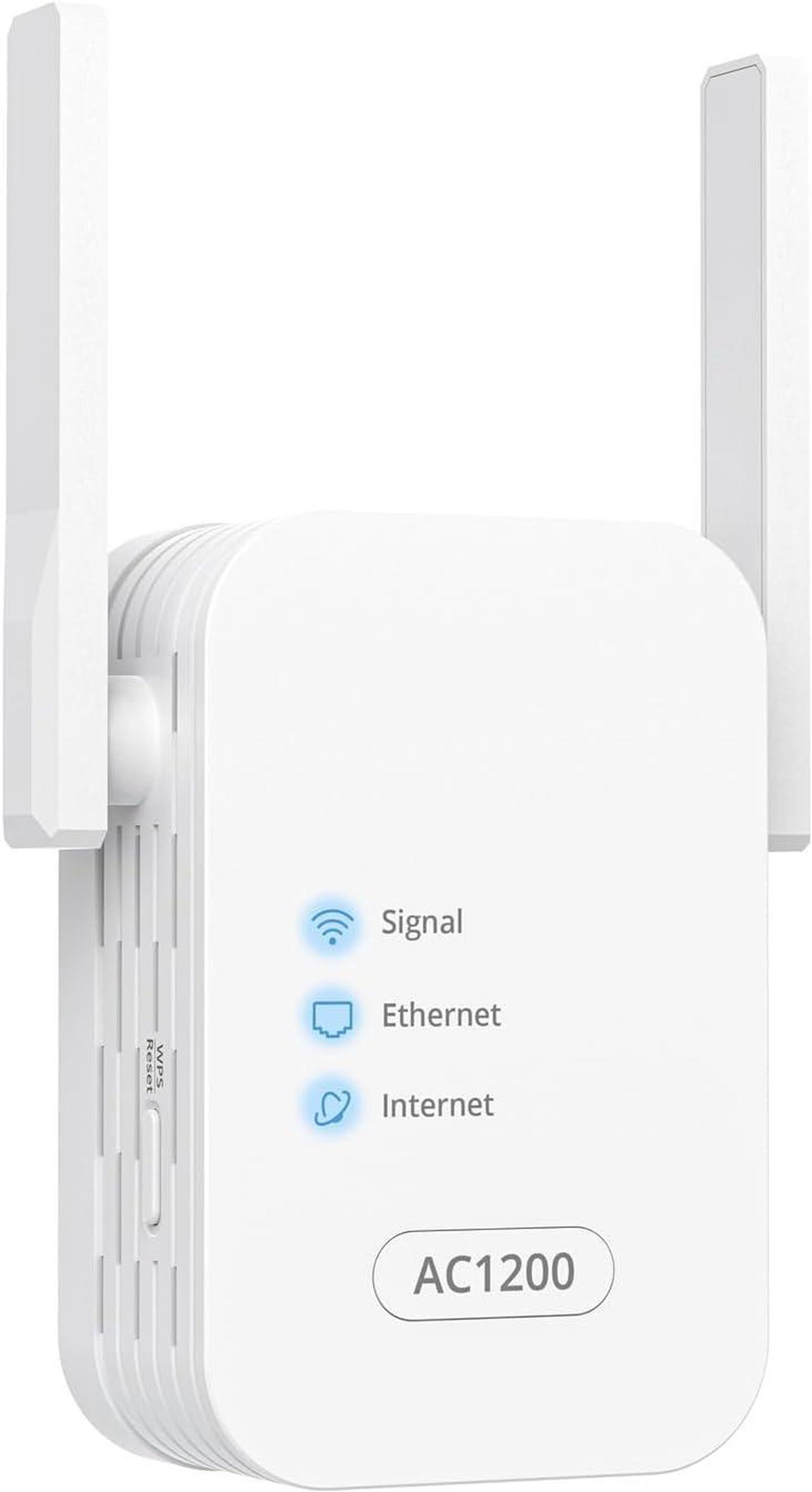 ioGiant AC1200 WiFi Extender Signal Booster for Home, WiFi Repeater with Ethernet Port Dual Band Coverage Up to 1600 sq.ft. and 25 Devices, Internet Booster WiFi Easy Setup Works with Any WiFi Routers