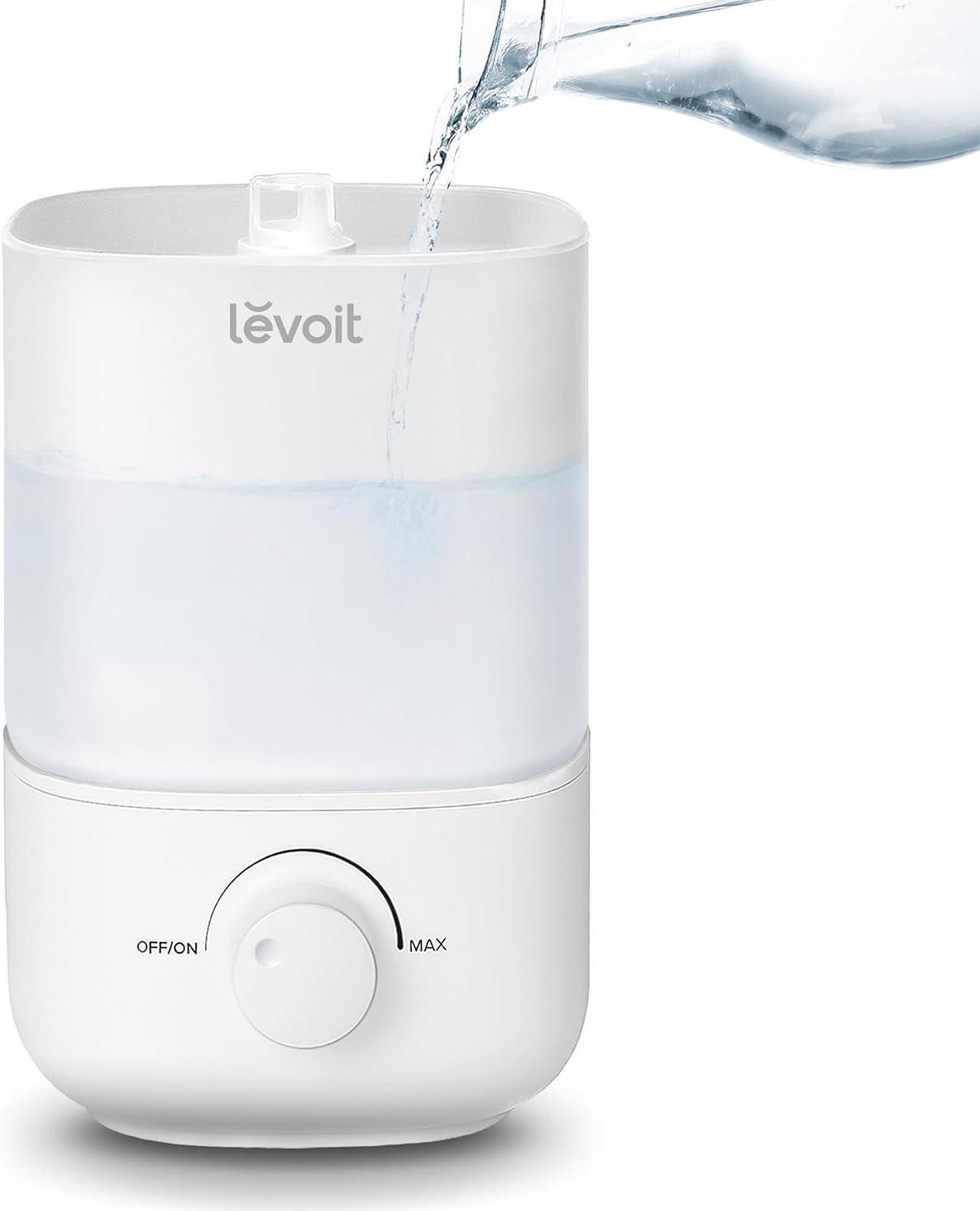 LEVOIT Humidifier for Bedroom, 2.5L Top Fill Cool Mist Air Humidifiers for Baby Nursery, Plants, Small Ultrasonic Humidifier, Auto Shut-off, BPA Free, Quiet, Knob Control, 360° Nozzle