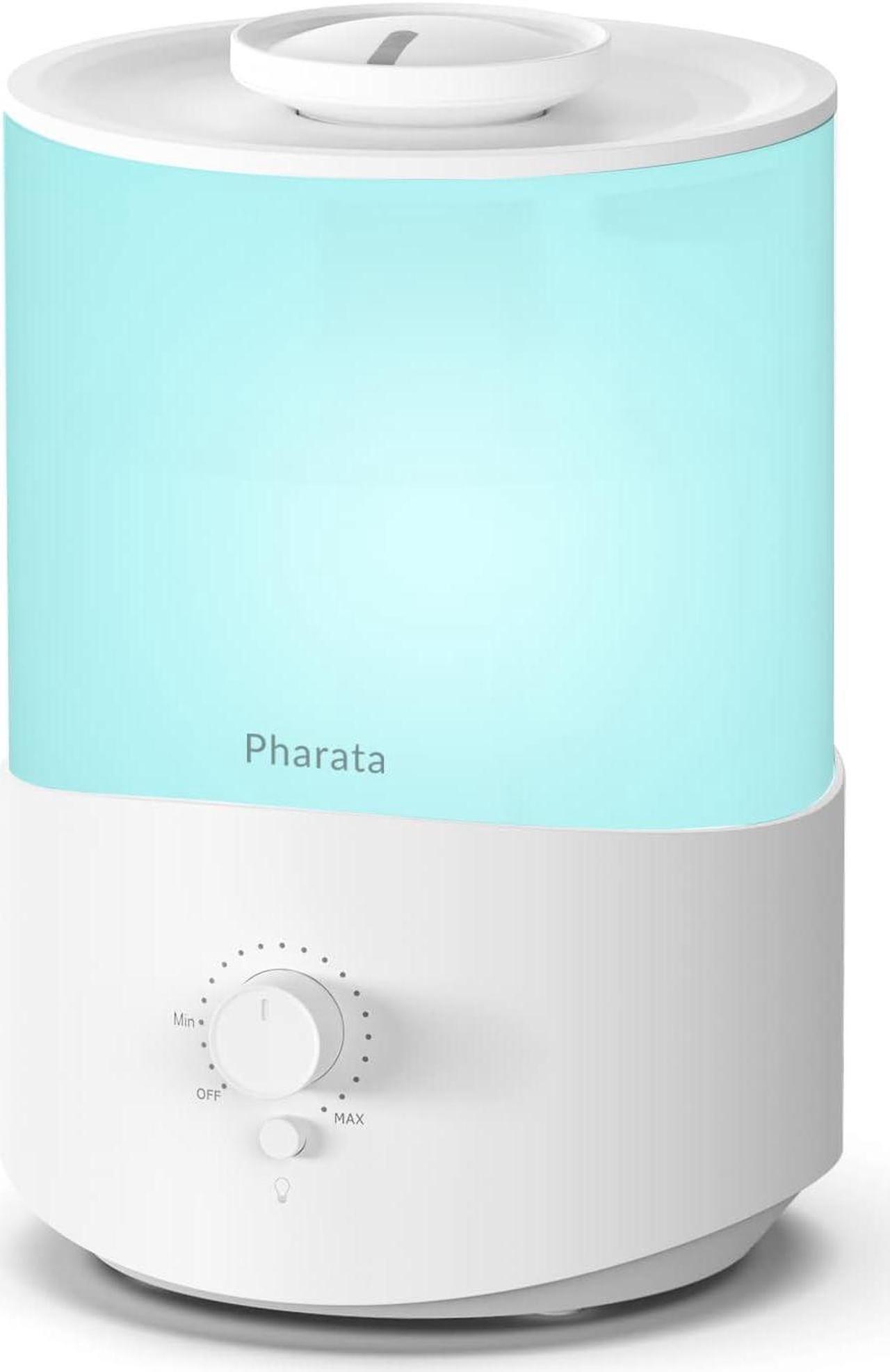 Pharata® Humidifiers for Bedroom Large Room, 2.5L Cool Mist Humidifier with Essential Oil Diffuser, Top Fill Humidifier for Baby, Home, Plant, Ultrasonic Humidification for whole house, Auto Shut-Off,