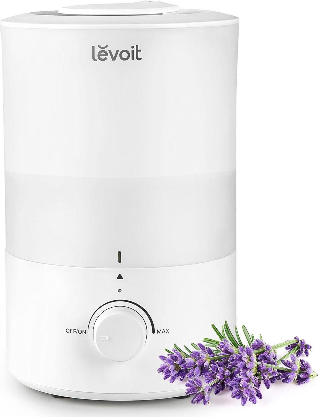 LEVOIT Humidifiers for Bedroom Large Room, 3L Cool Mist Top Fill Oil Diffuser for Baby Nursery and Plants, 360 Degree Nozzle, Quiet Rapid Ultrasonic Humidification for Home Whole House, White