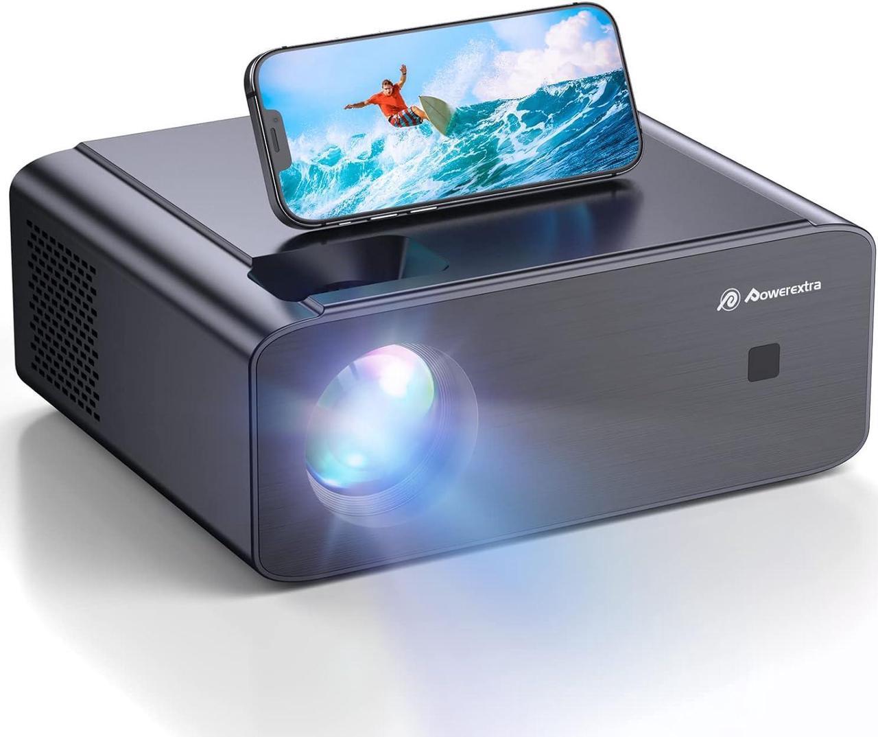 WiFi Projector, Autofocus 15000 Lumen Full HD Native 1080P Projector, Outdoor Movie Projector Auto 6D Keystone, 50% Zoom, 300 Display Movie Projector for Home Theater