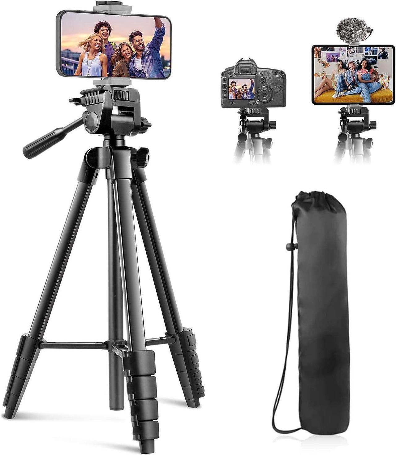 Sensyne 64" Phone Tripod Stand,Versatile Camera&iPad Tripod with Bluetooth Remote and 2-in-1 Phone Holder for Selfie/Video Recording/Photo/Live Stream/Vlog