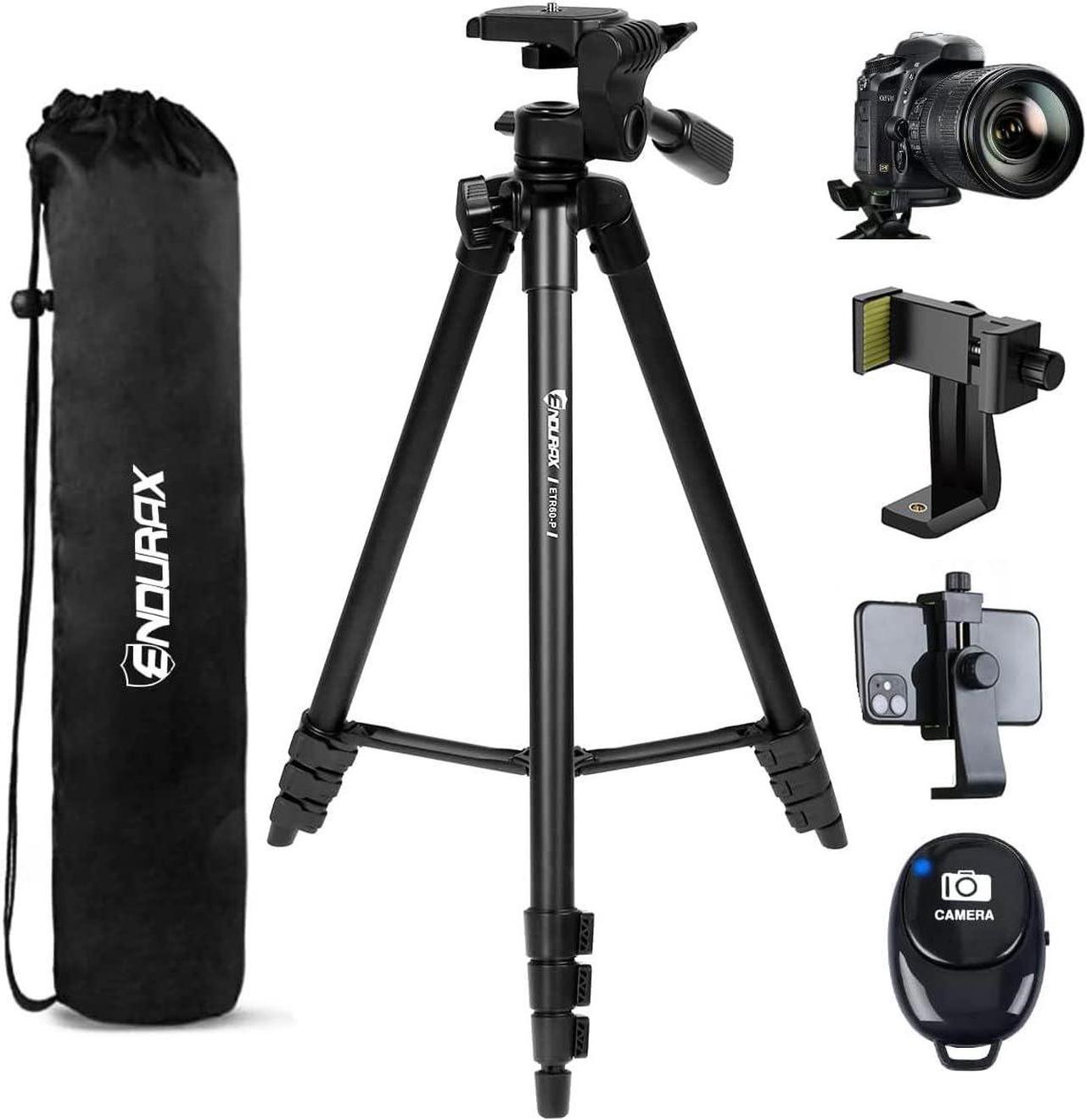 Endurax 60" Phone Tripod for Canon Camera Stand with Universal Phone Mount & Remote Shutter Max Load 6.6 lb