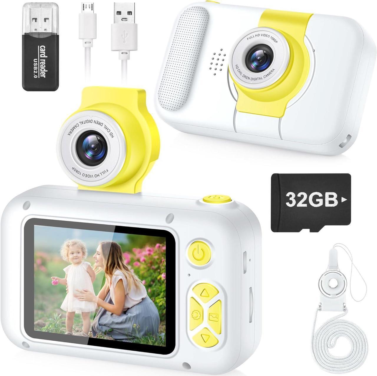 Kid Camera,ARNSSIEN Camera for Kid,2.4in IPS Screen Digital Camera,180°Flip Len Student Camera,Children Selfie Camera with Playback Game,Christmas/Birthday Gift for 4 5 6 7 8 9 10 11 Year Old Girl Boy