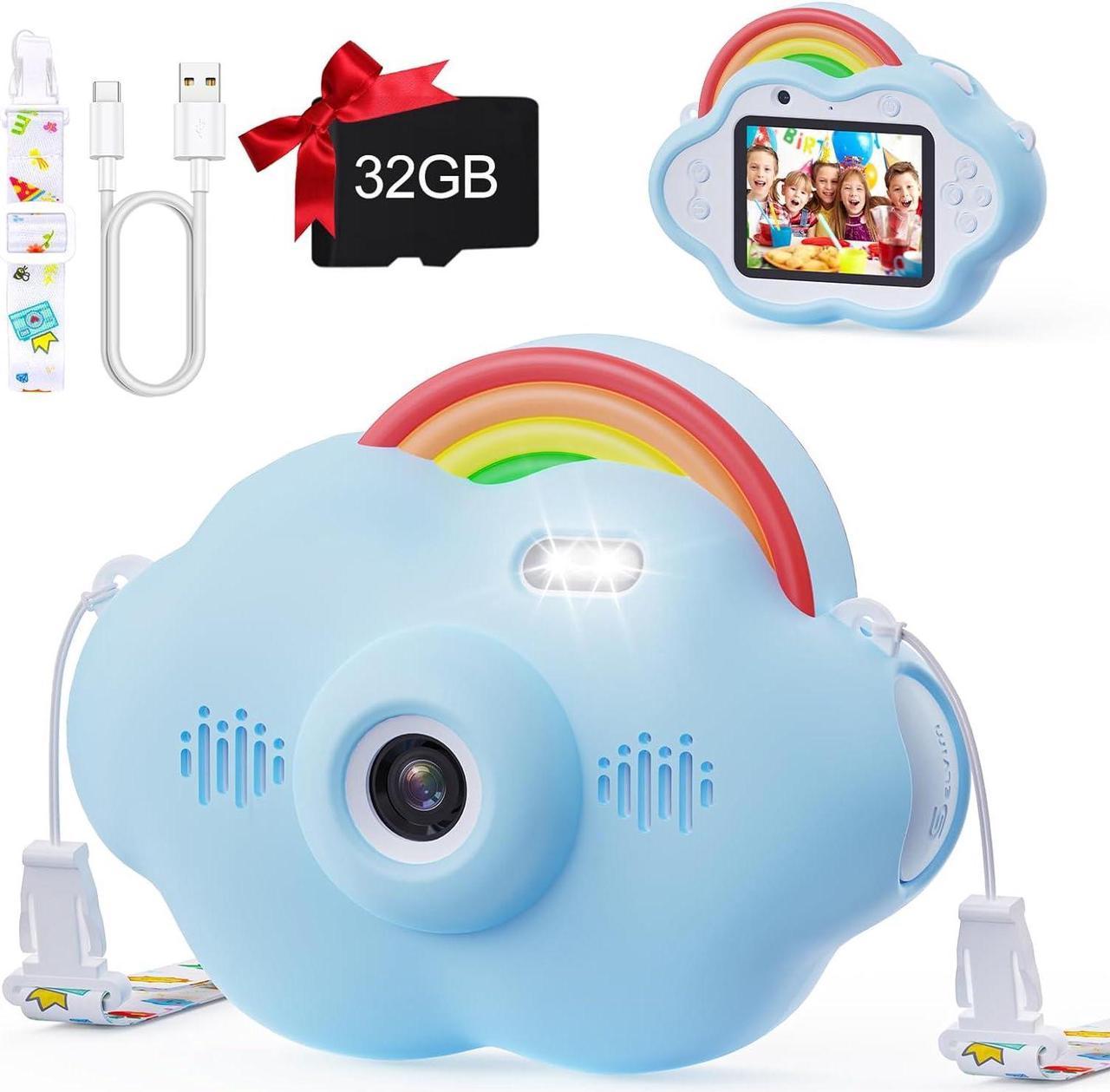 Kids Camera, Selvim 1080P HD Kids Digital Camera, Selfie Toy Camera for 3 4 5 6 7 8 9 Year Old Girl & Boy, Christmas Birthday Gift, 2.4 Inch Screen 40MP Children Video Camera with 32GB SD Card