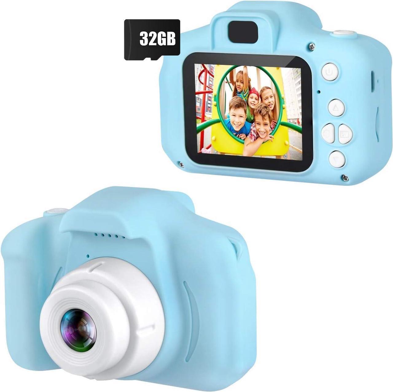 Dartwood 1080p Digital Camera for Kids with 2.0 Color Display Screen & Micro-SD Card Slot for Children - 32GB SD Card Included (Blue)