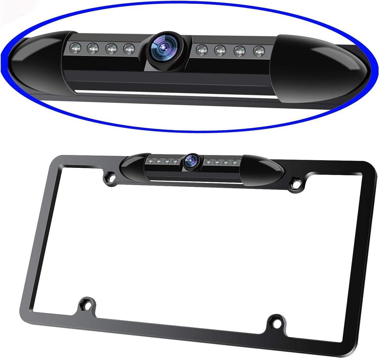 License Plate Frame Car Rearview Camera 8 Infrared LEDs Wide Viewing Angle Waterproof Sturdy Sleek Backup Camera High Sensitive Vehicle Universal Reversing Assist Security Camcorder