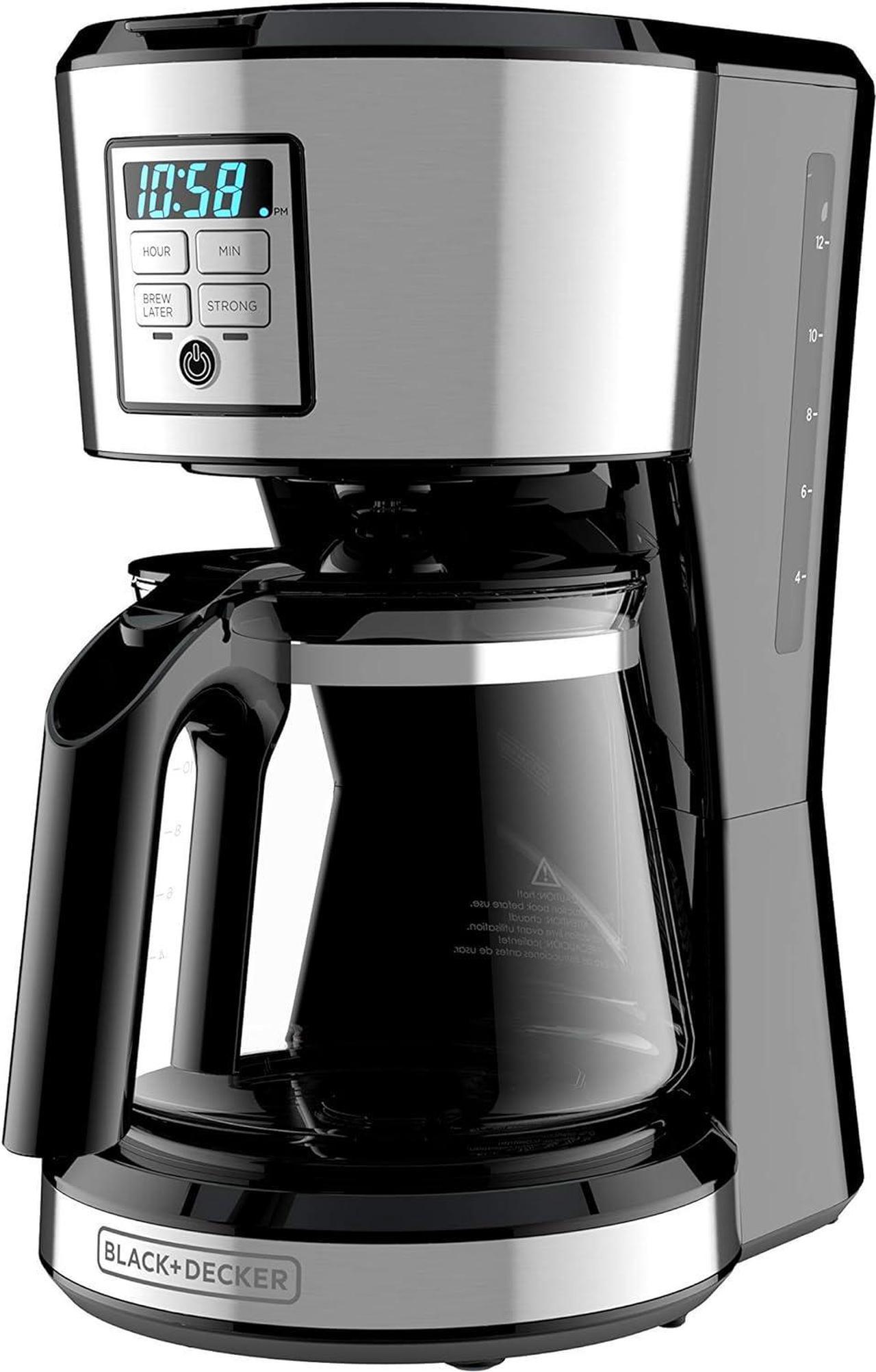 BLACK + DECKER 12 Cup Programmable Coffee Maker in Stainless Steel, CM1231SC