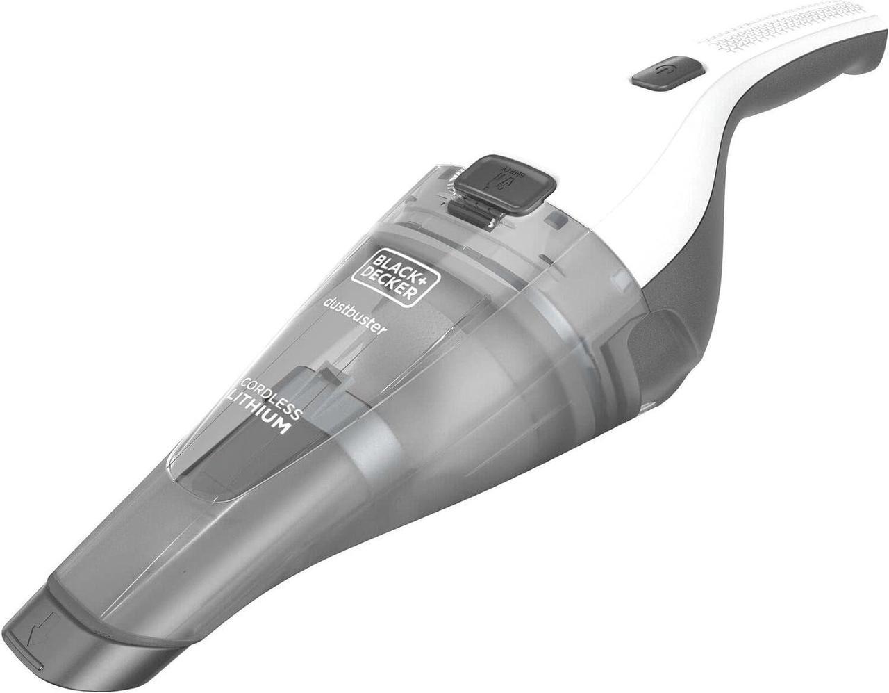 BLACK+DECKER dustbuster QuickClean Cordless Handheld Vacuum, White (HNVC215B10), Dirt Bowl and Fliter