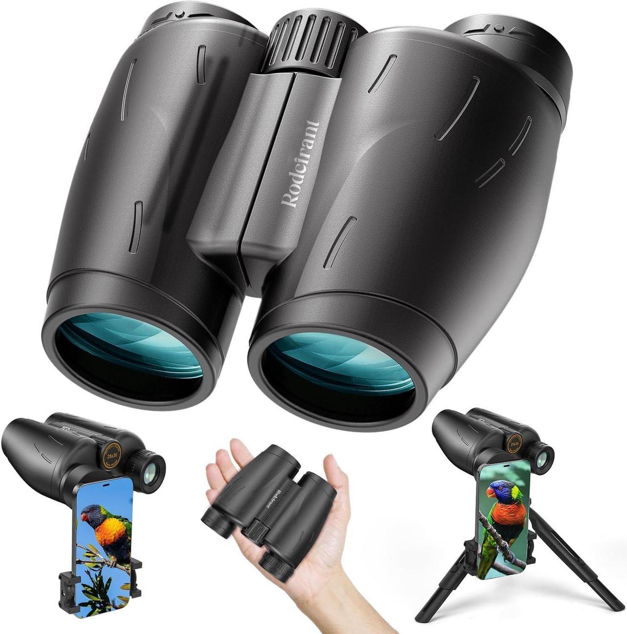 25X30 HD Binoculars for Adults with Universal Phone Adapter,Tripod and Tripod Adapter- Large View Binoculars with Super Bright - Waterproof Binoculars for Bird Watching,Hunting,Theater and Concerts