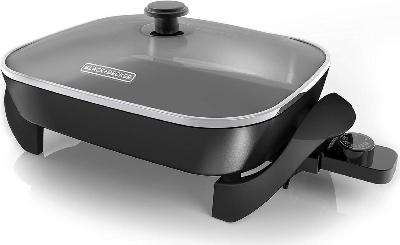 BLACK+DECKER Electric Skillet, 12x15, Deep Dish, Non Stick Surface, SK1215BC