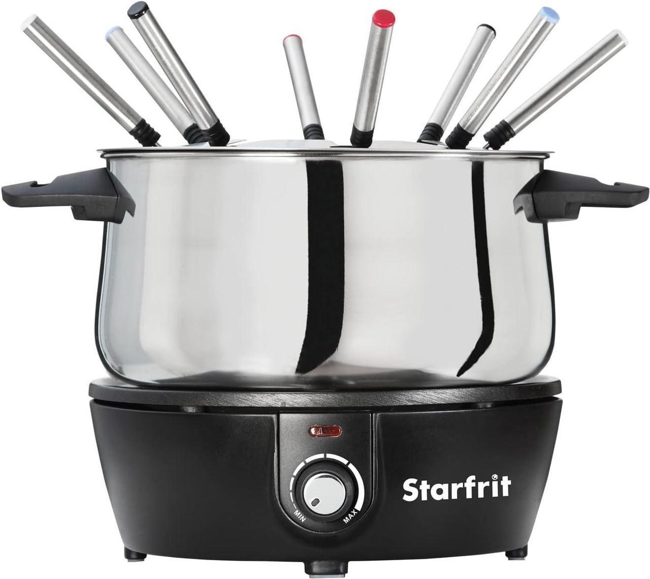 Starfrit Electric Fondue 12PC Set - 3L - Quick Release Magnetic Cord - 1500W - Perfect for Cheese & Chocolate