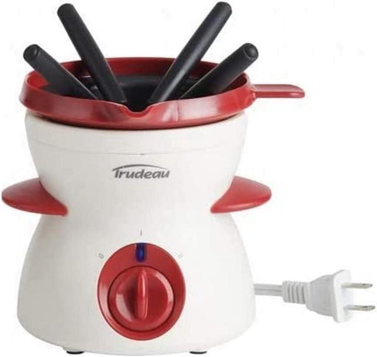 Trudeau Chocolate 7 Piece Fondue Set, 5.8 x 5.7 x 6 inches, Red White