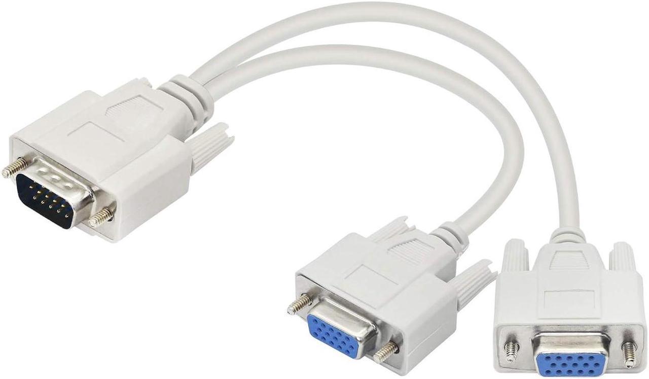 PNGKNYOCN 25 cm VGA Splitter Cable, VGA 15 Pin 1 Male to 2 Female Monitor Adapter Y Splitter Cable, for Screen Duplication