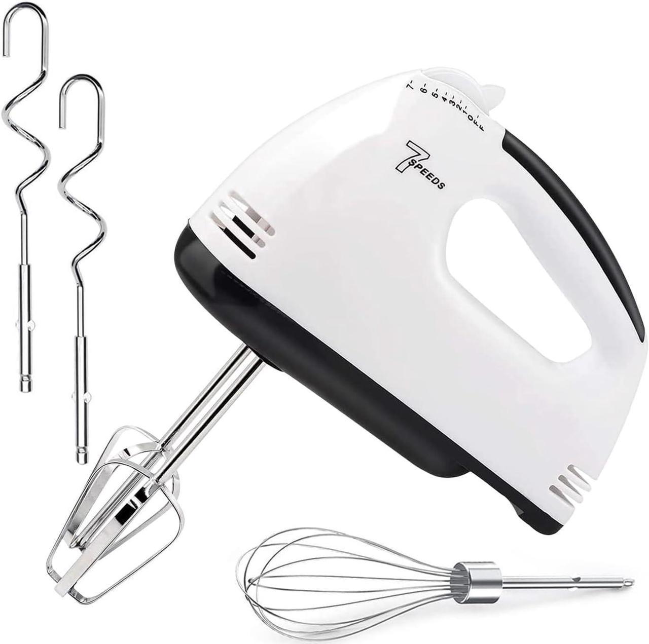 Hand Mixer Electric New 7-Speed Mixers for Baking, Electric Whisk Hand Mixer, Stainless Steel Electric Hand Whisk, Electric Whisk for Baking,Handheld Cake Mixer