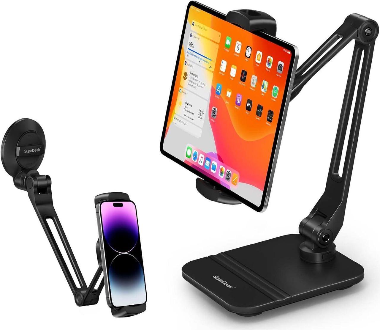 SupeDesk Tablet Stand Holder, 360° Adjustable Tablet Holder for Desk, with Suction Mount, Compatible with 4.7-13" Tablet/iPad Pro/Air/Mini/iPhone/Kindle