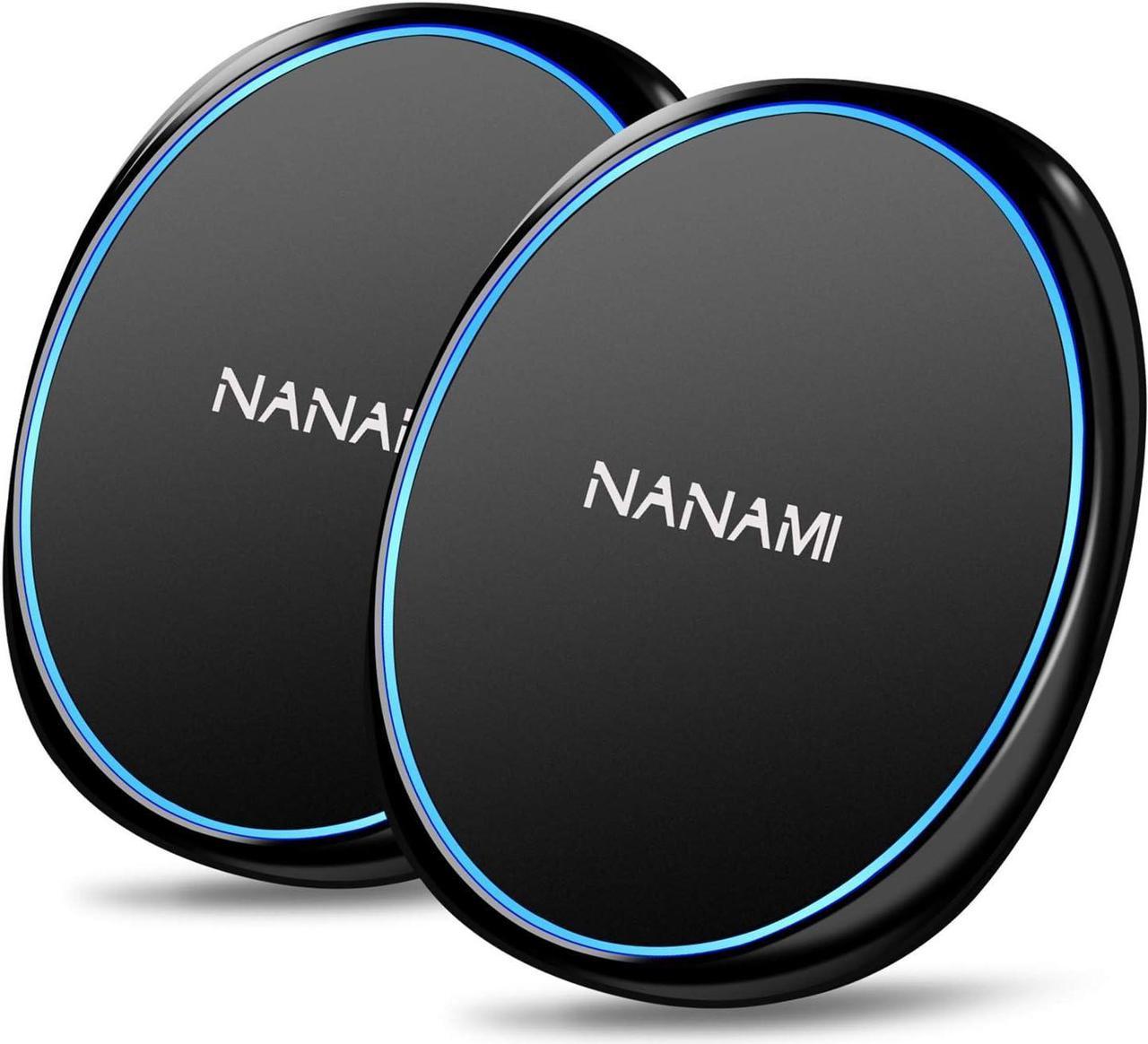 NANAMI Fast Wireless Charger [2 PACK], 15W Max Wireless Charging Pad for iPhone 15 Pro Max 14 13 12 11 XS Max XR 8,Fast Charge for Samsung Galaxy S24 Ultra S23 S22 S21 S20 S10,AirPods Pro/3,Pixel 6,LG