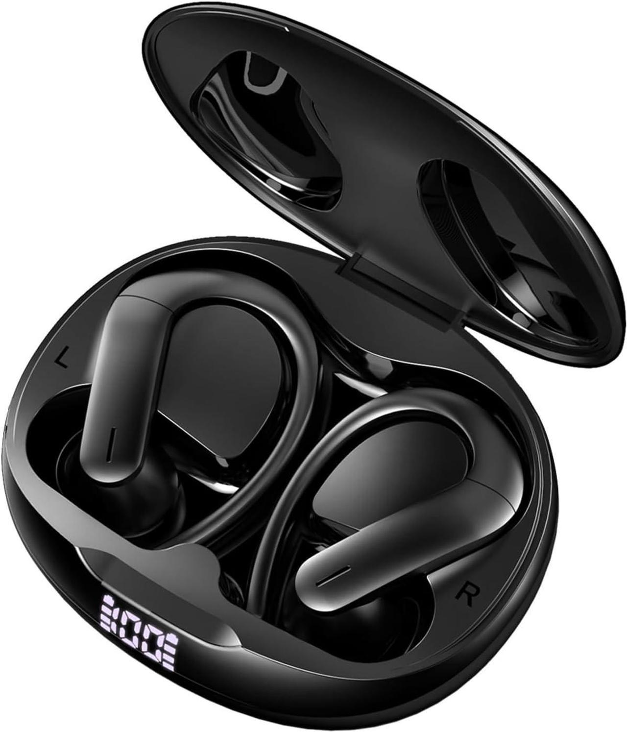 yobola Wireless Earbuds, Bluetooth Earbuds Deep Bass HiFi Stereo, 40hrs Playback Bluetooth Headphones 5.3 Touch Control, IPX7 Waterproof LED Digital Display Wireless Headphones with Earhooks for Sport