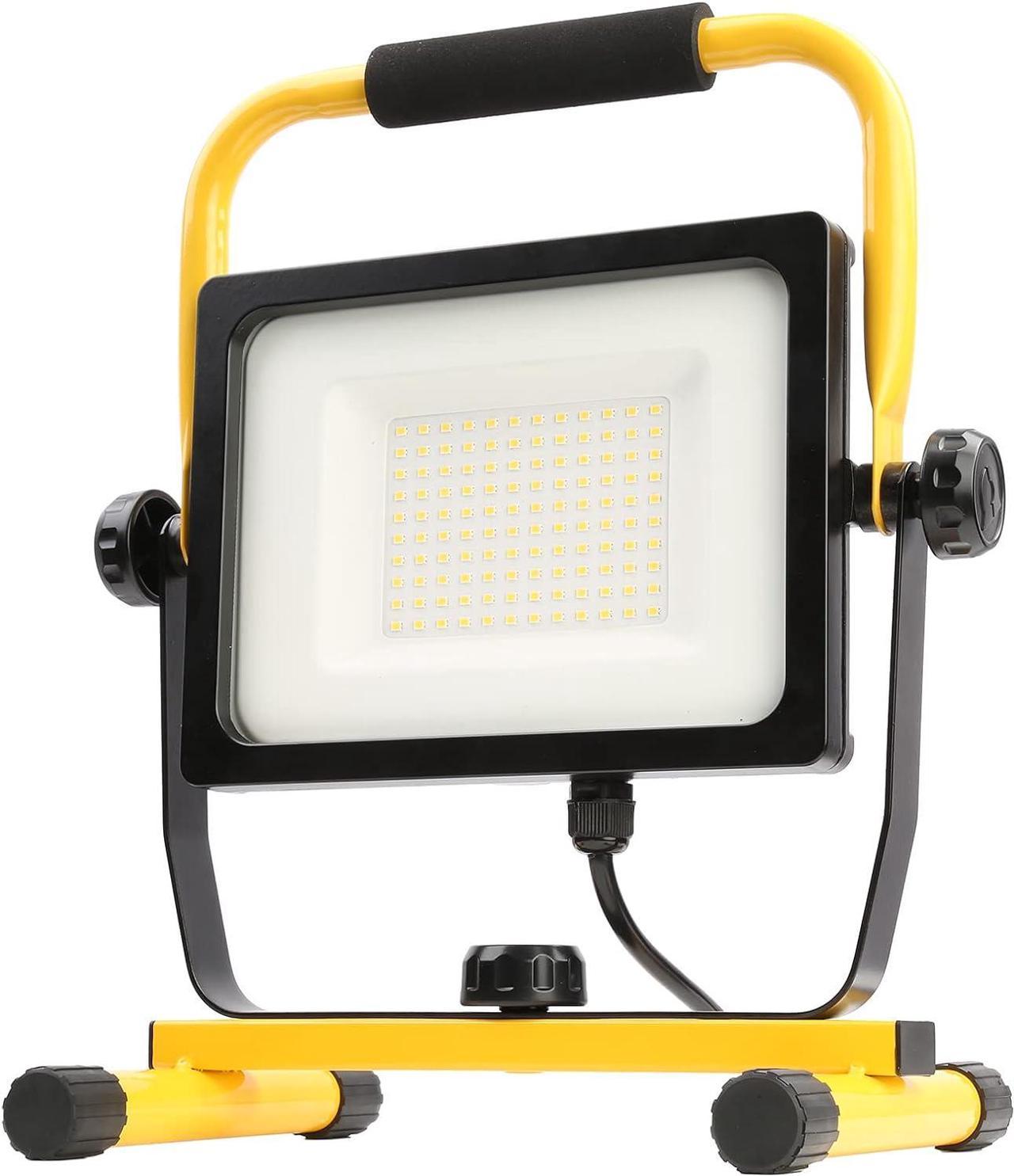 DAYATECH 65W LED Work Light, 7000LM Super Bright Flood Work Light, 5000K, Waterproof and Adjustable Angle Working Lights for Workshop, Garage, 5 Ft Power Cord