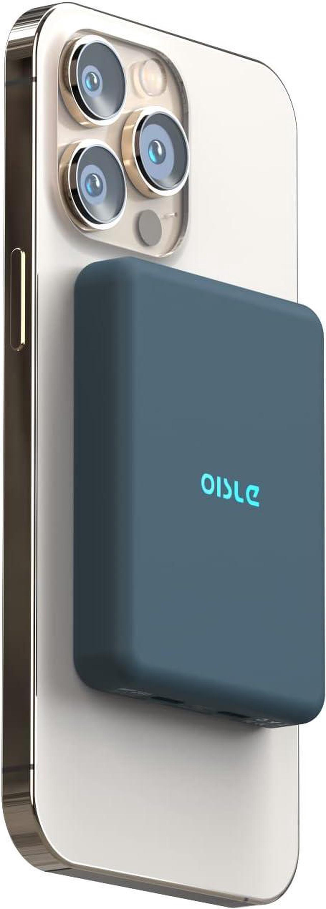 OISLE 8000mAh Magnetic Wireless Power Bank Slim and Compact for iPhone 12/13/14 Mini/Plus/pro/pro max-Blue