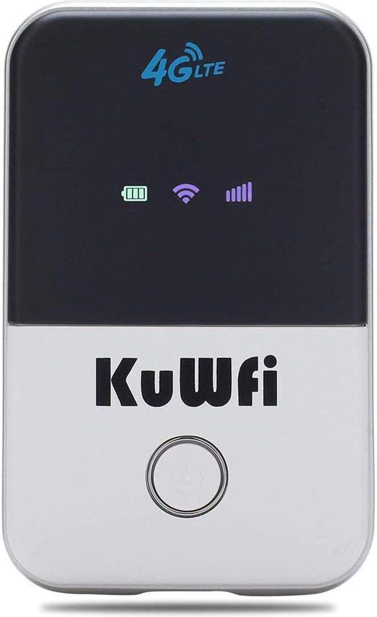 Mobile WiFi Hotspot Device,KuWFi 4G LTE Internet Router with SIM Card Slot Unlocked Travel Partner Support Telus/Bell/Fido/Freedom/Koodo/Public/Rogers/Virgin Mobil for Canada