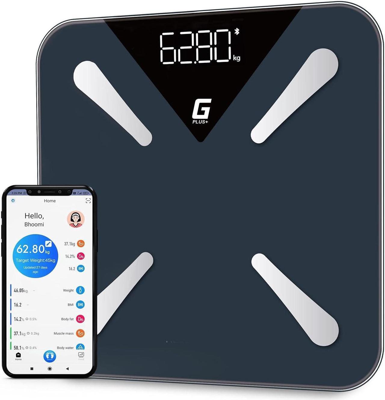 G Plus+ Smart Digital Body Fat Scale, Accurate Scales for Body Weight and Fat, Sync with Bluetooth, Health Monitor, 10.2 x 10.2 inches (530GS)