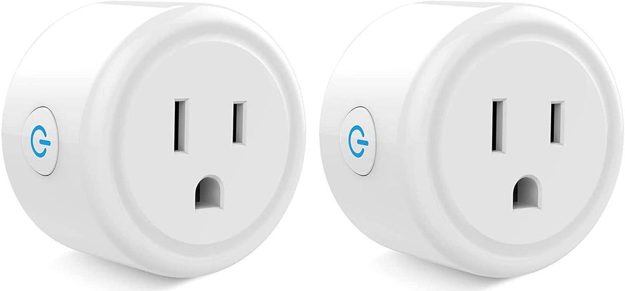 WISEBOT Mini Smart Plug, 2.4G WiFi Smart Socket, Voice Control with Alexa, Google Home, Smart Life and Tuya, Remote Control from App, Plug-in Outlet with Timer Function, 10A 1200W (Pack of 2)