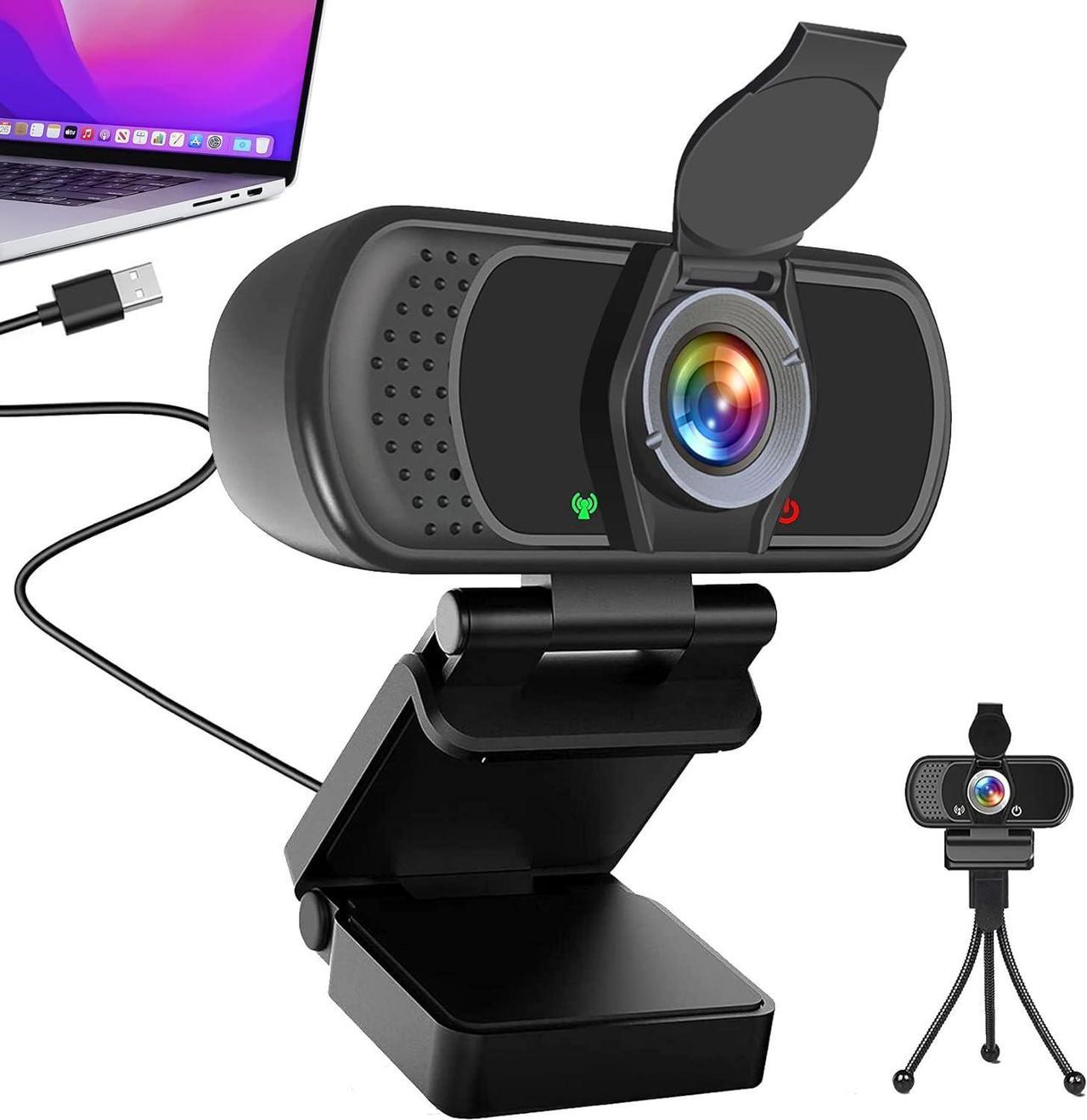 Akyta Webcam 1080P-Web Camera with Microphone for PC Laptop MAC Desktop Computer, Plug and Play, with Privacy Cover, Wide Angle 110 Degree USB Webcam for Video Conference Zoom Skype YouTube Streaming