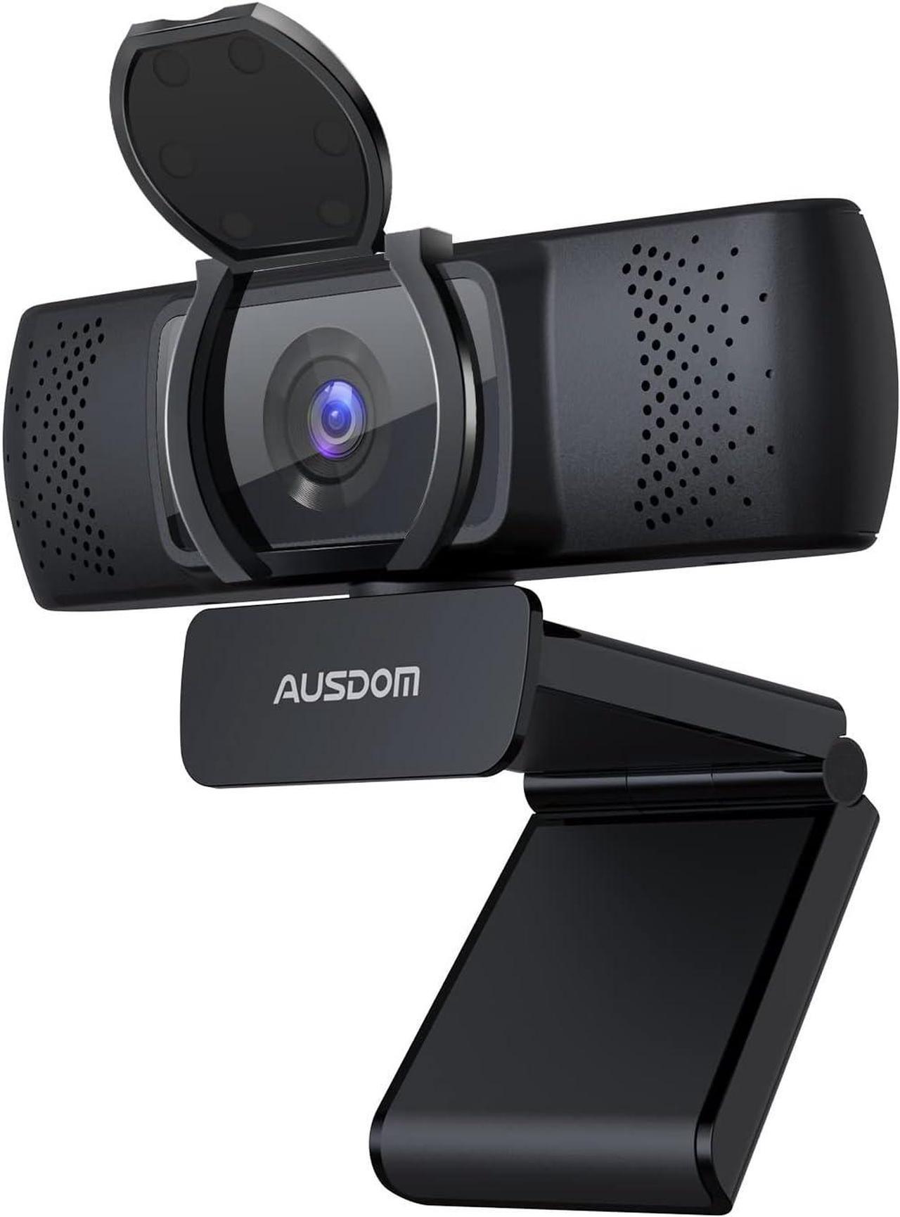 Business Webcam for PC, AUSDOM AF640 Full HD 1080p/30fps Video Calling, Autofocus Web Camera with Microphone, 90° Wide-Angle View for Desktop/Laptop/Mac, Works with Skype, Zoom, WebEx, Lync