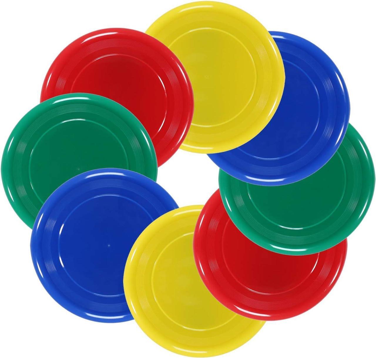 YDDS Flying Disc - 9Inch Plastic Flying Disc for Kids Set of 8 Flying Disc Bulk (95 Gram)