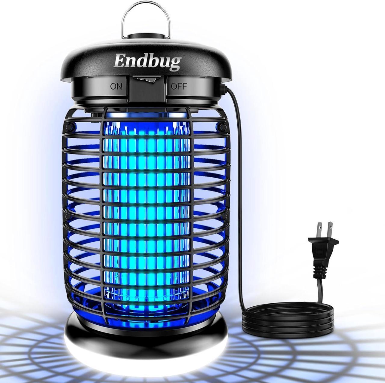 Endbug Bug Zapper Outdoor with LED Light, 4200V Mosquito Zapper Outdoor, IPX5 Waterproof Electric Bug Zapper, 2-in-1 Fly Zapper Fly Trap Indoor Outdoor for Patio Garden Backyard Home, Plug in