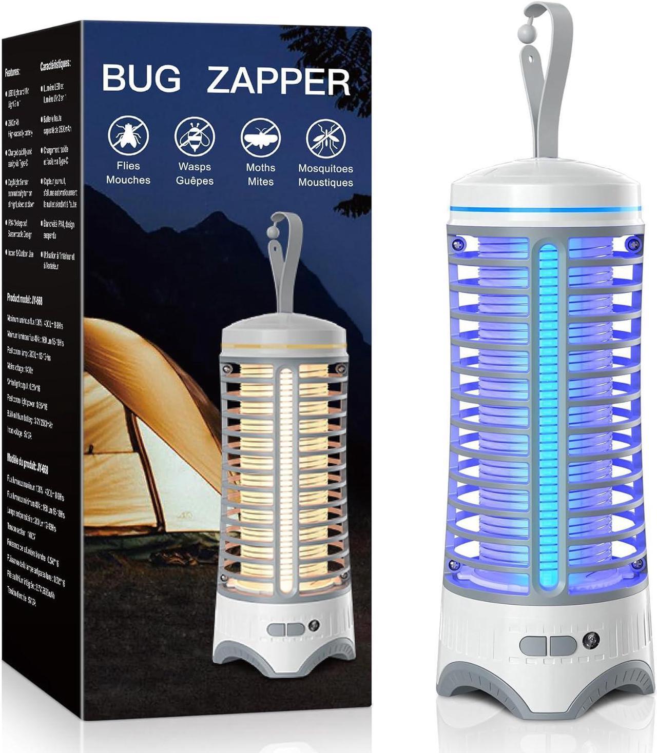 Bug Zapper Outdoor,Mosquito Zapper Wireless Fly Zapper with LED Light,Portable Mosquito Killer Rechargeable Fly Traps for Camping,Picnic,Garden