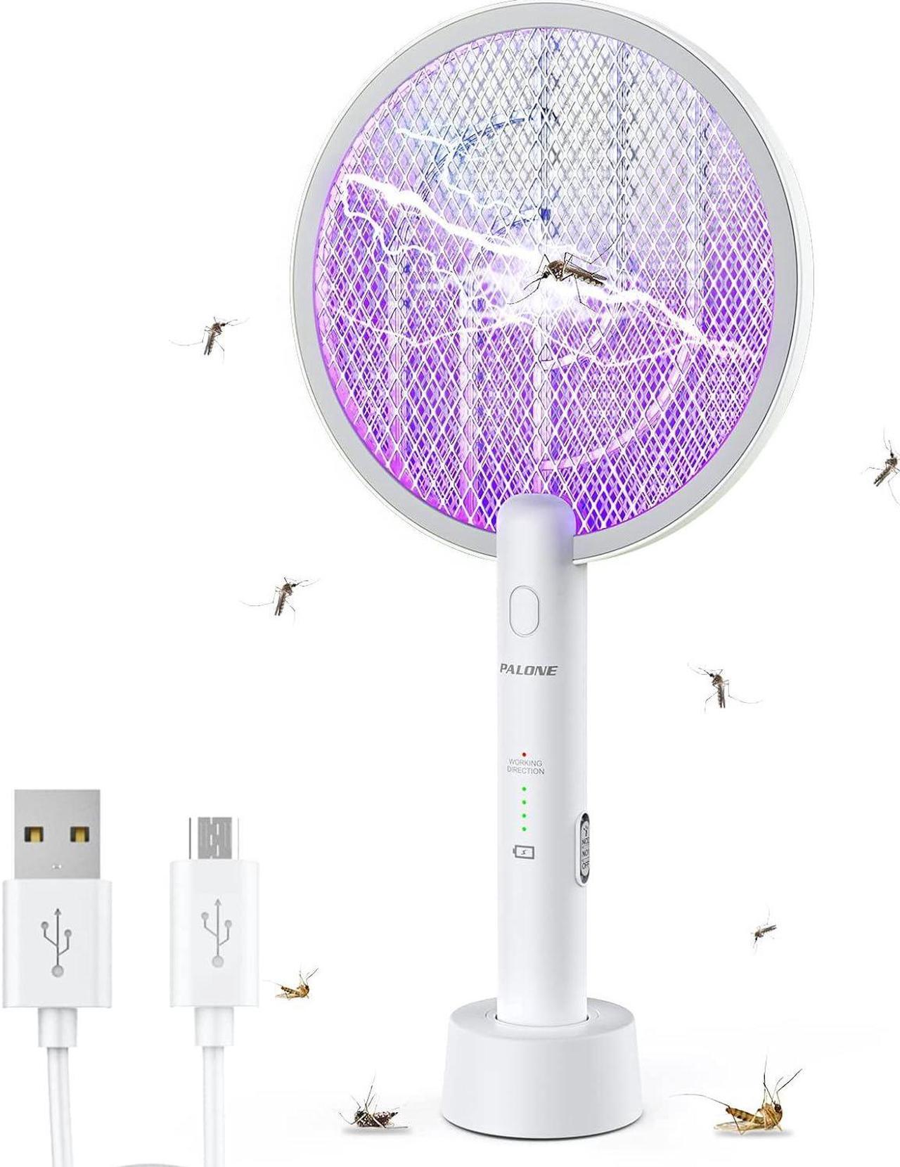 PALONE Bug Zapper Racket 3000V Electric Swatter 3 Layers Lamp Indoor Zapper without Waving Hands for Kitchen, Home, Garden and Outdoors