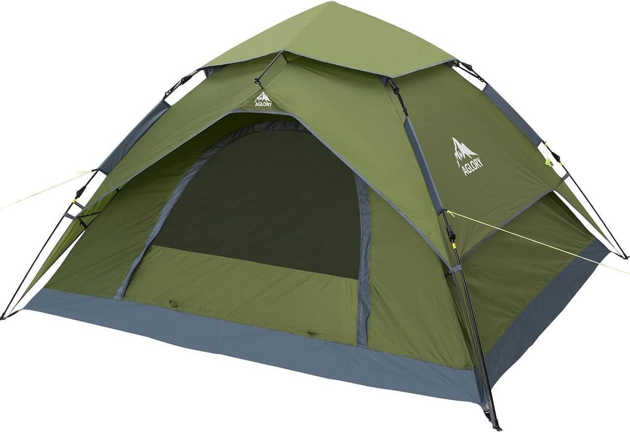 4 Person Instant Camping Tent,Easy Pop Up, 8.9X7.7X61'',Waterproof Family Tents with Rainfly for Camp and Outdoor