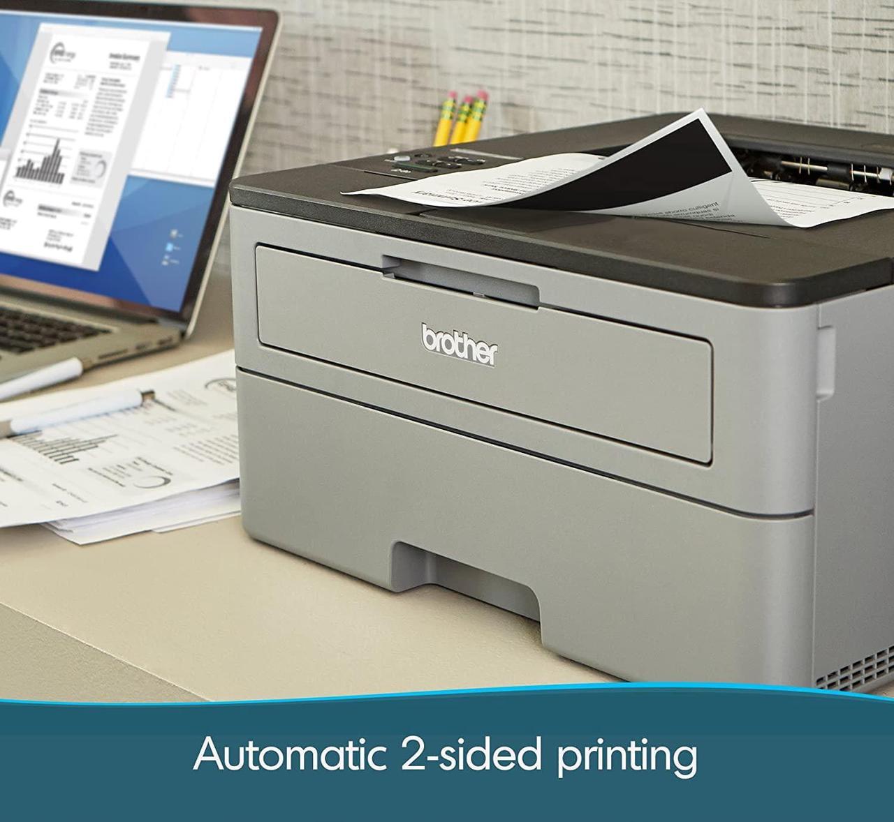 Alt view image 4 of 5 - Brother HL-L2350DW Compact Monochrome Laser Printer with Wireless Printing and Duplex Two-Sided Printing, with AHAGHUG Printer Cable