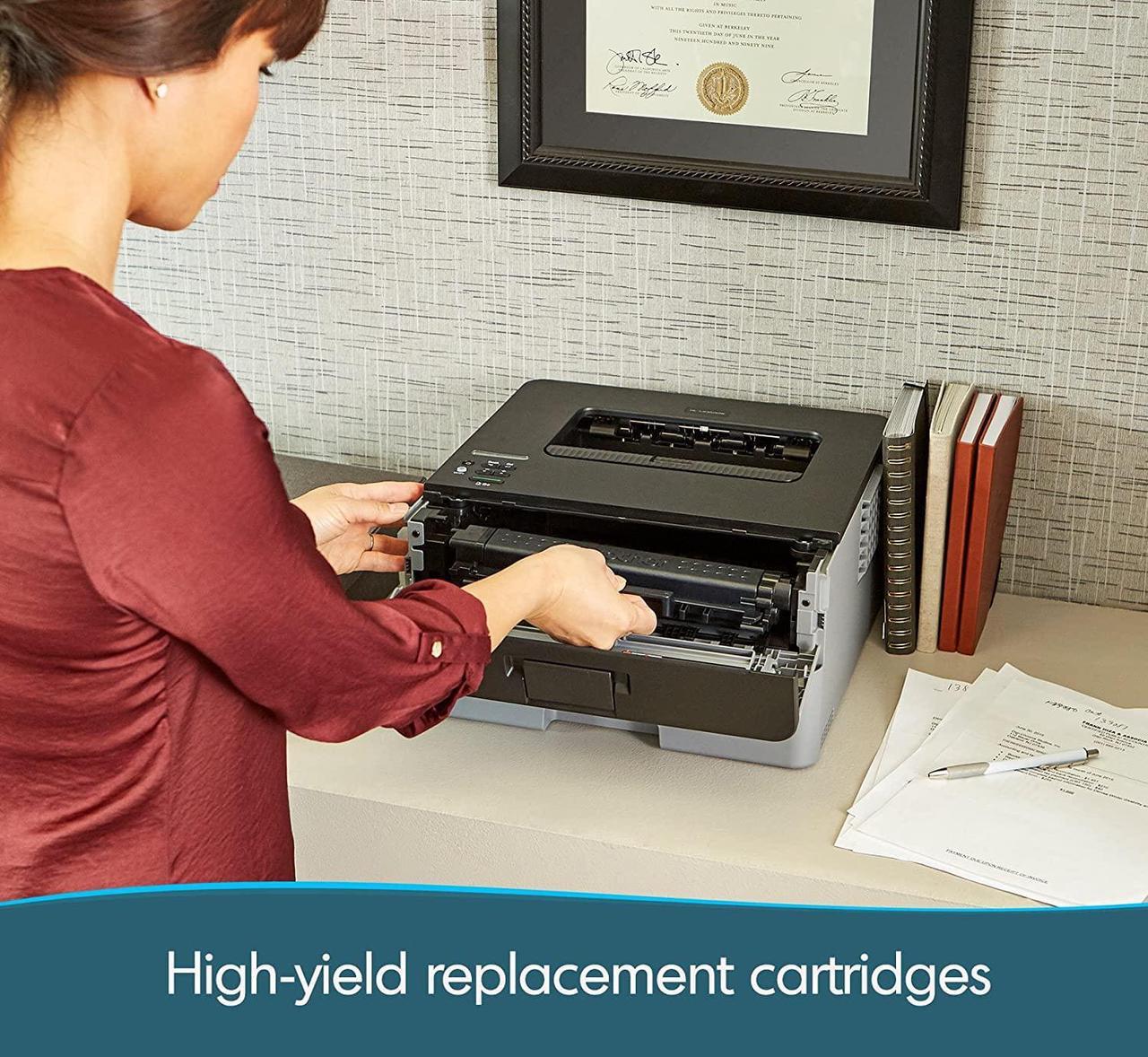 Alt view image 5 of 5 - Brother HL-L2350DW Compact Monochrome Laser Printer with Wireless Printing and Duplex Two-Sided Printing, with AHAGHUG Printer Cable
